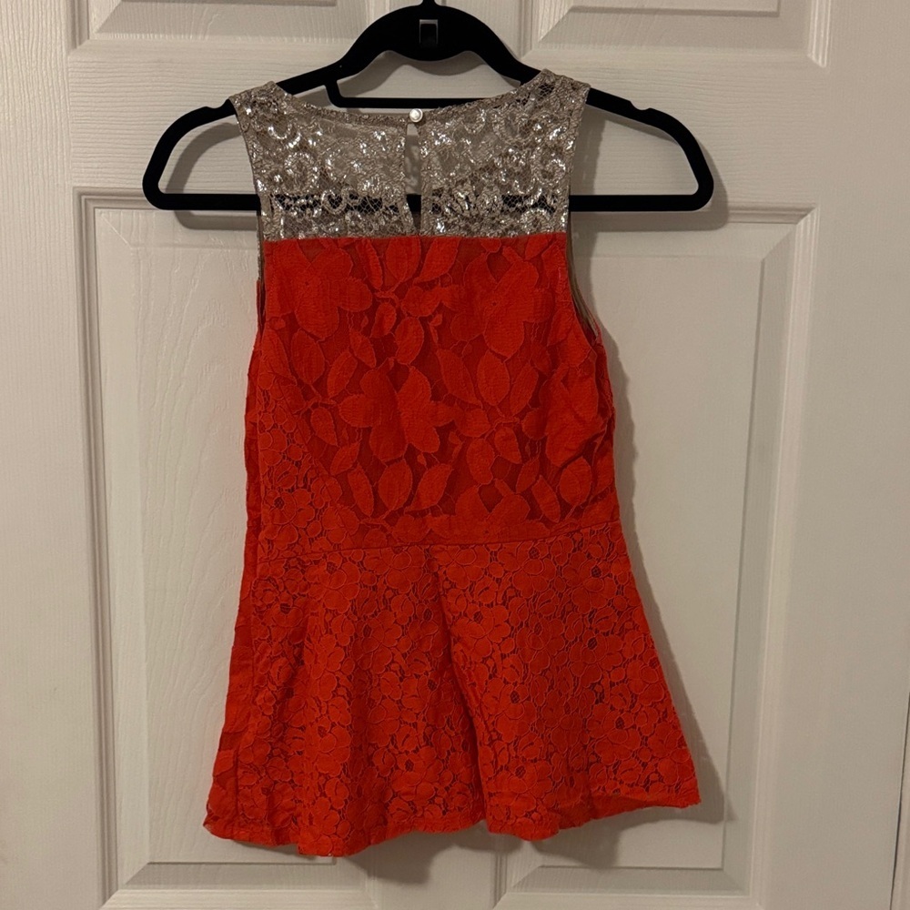 Anthropologie Red Lace Top - Picture 2 of 2